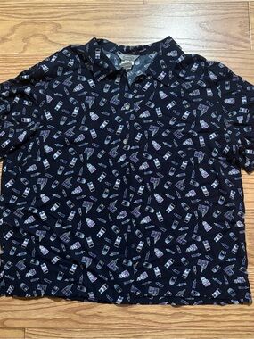 Vintage Stonebridge City Buildings Button Down Shirt Blouse Women’s 2X